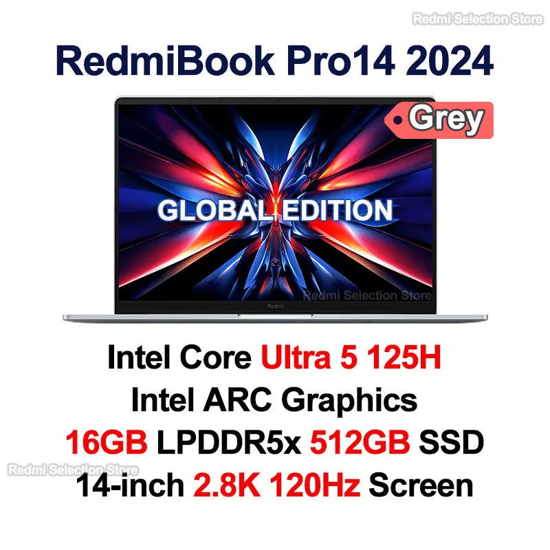 Xiaomi RedmiBook Pro 14 portátil Ultra 5-125H/Ultra 7-155H ARC gráficos 32GB DDR5 1T SSD 14 pulgadas 2,8 K 120Hz pantalla Notebook PC