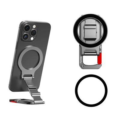 Soporte magnético para teléfono Flymile con mosquetón, compatible con iPhone 18 Pro Max, 17, 16, 15 y accesorios, trípode compatible con MagSafe.
