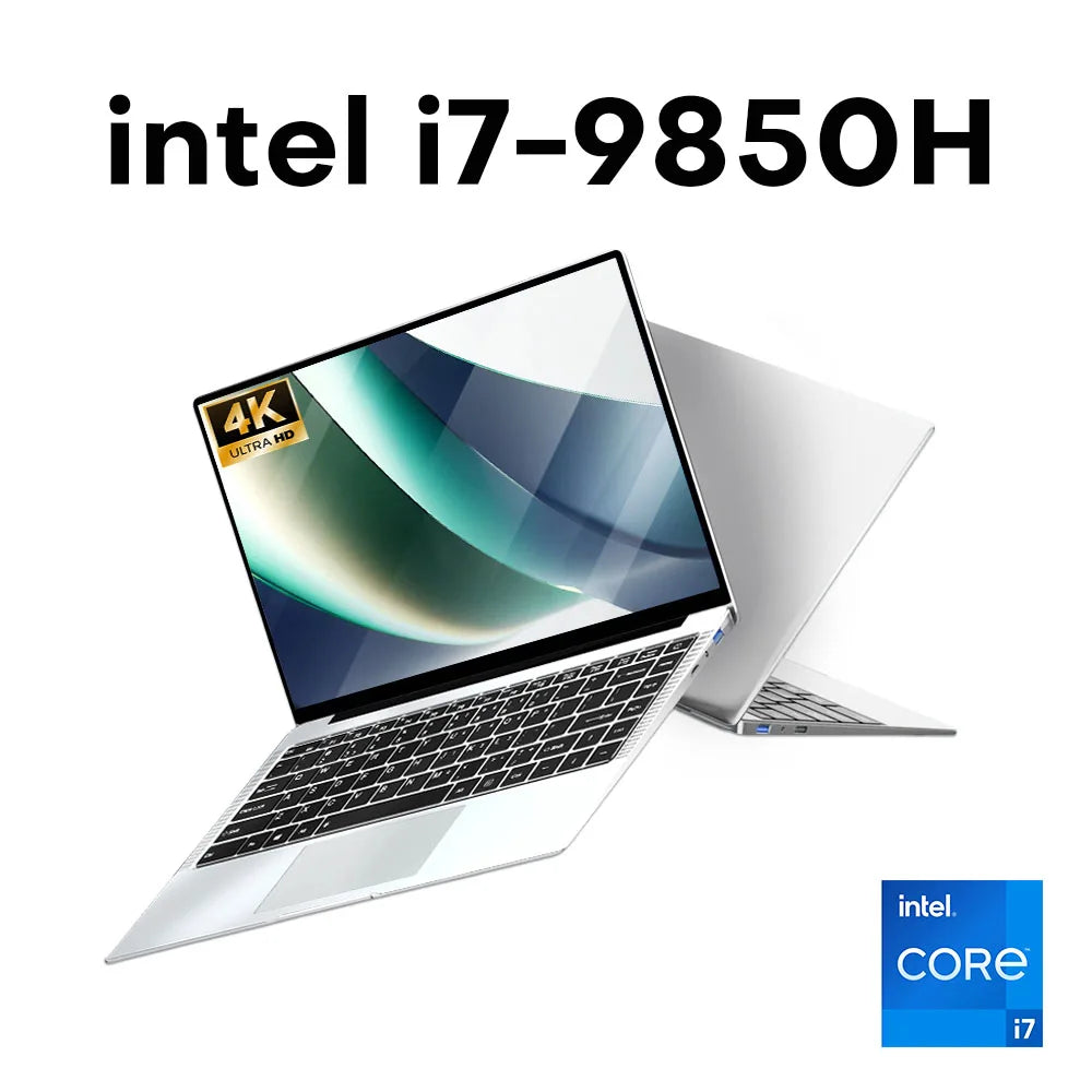 Computadora portátil de 14.1 pulgadas, Intel Core i7 9850H, Atom 3950, ultradelgada, 12 GB de RAM, 1 TB/2 TB SSD, para oficina y estudio, 1920*1080, Windows 11