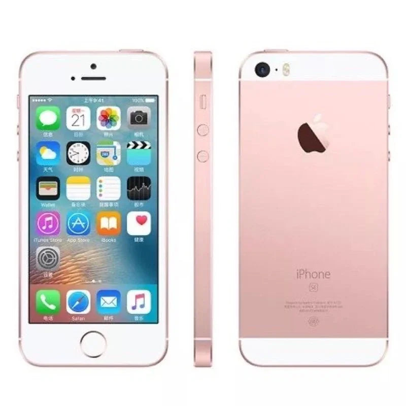 100% teléfono móvil iPhone SE Original 16/32/64/128GB ROM 2GB RAM 4,0 "iOS A9 Touch ID 12MP teléfono inteligente de doble núcleo desbloqueado