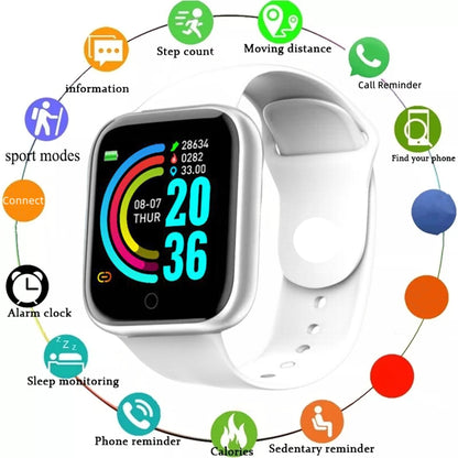 Reloj inteligente para hombre y mujer, pulsera con mensaje, Monitor de Fitness, regalo de cumpleaños, reloj electrónico para Android IOS