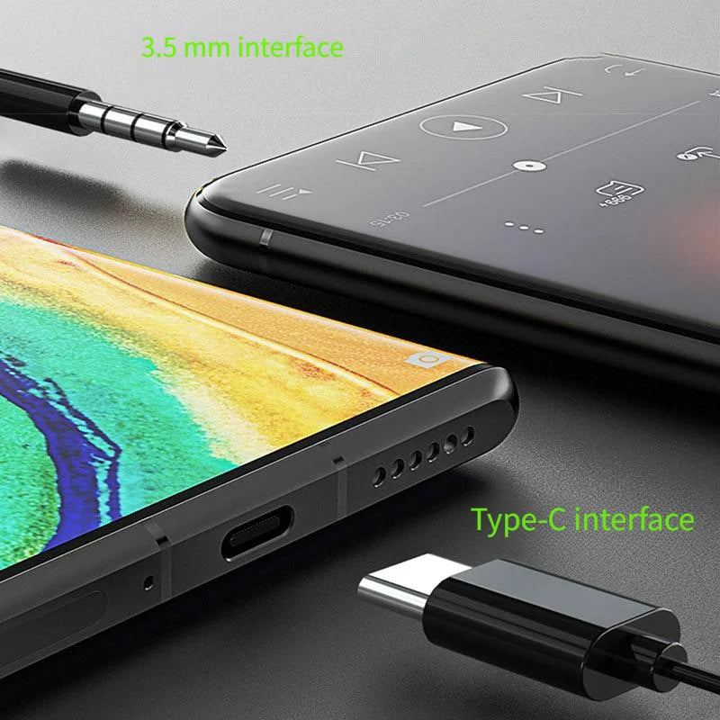 Auriculares USB tipo C HiFi bajo estéreo Control de volumen micrófono 3,5mm auriculares con cable para Galaxy S24 S23 S22 S21 Ultra iPhone 15 Pro Max