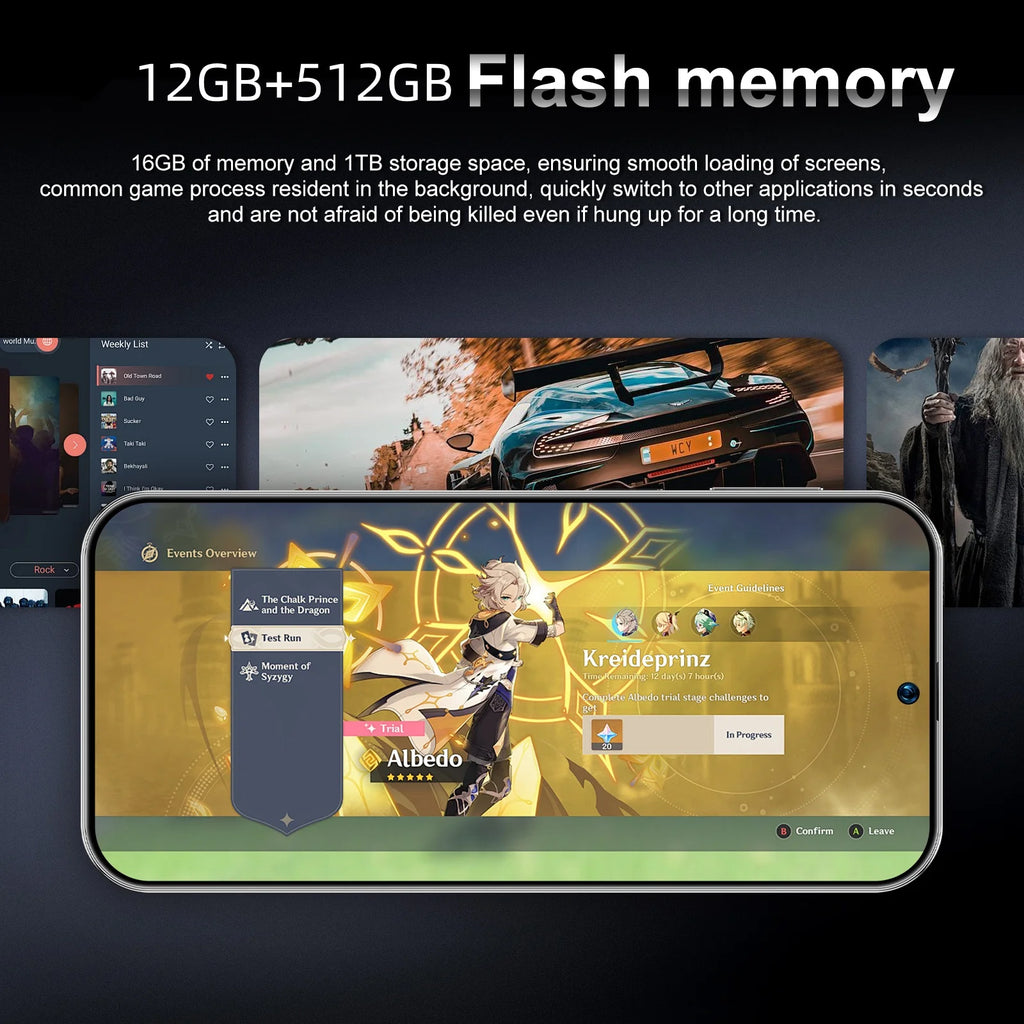 Teléfono inteligente SURGAZE NEW M15 Ultra de 6.6 pulgadas, inteligente, 4G 5G, doble tarjeta, doble modo de espera, sistema Android, 12GB+512GB, versión global