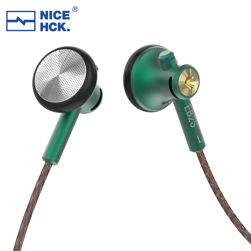NICEHCK EB2S auricular HIFI de Metal 3,5mm 15,4mm LCP música dinámica auricular de agudos Vocal auriculares con cable MX500 MX985 PK1 PK2 A8 YD30
