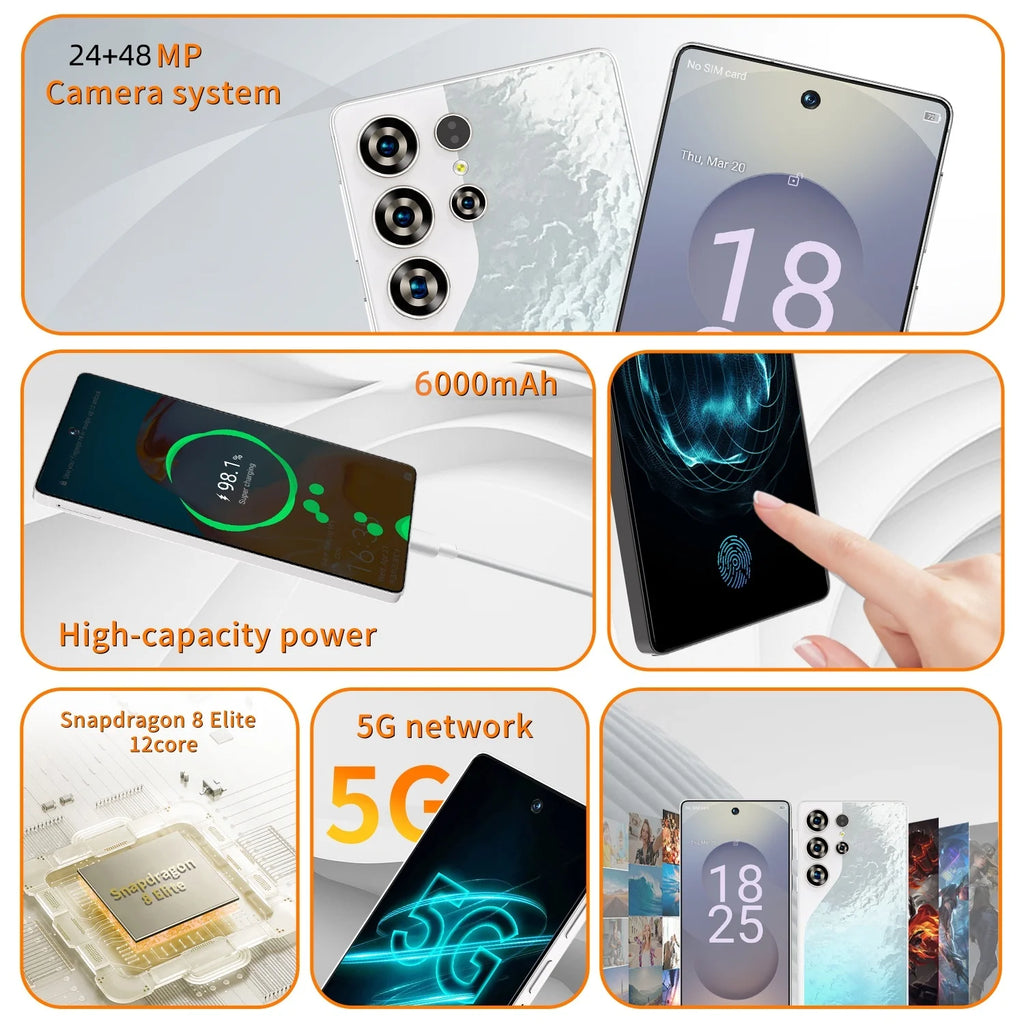 Teléfono inteligente SURGAZE S26 Pro, 4G 5G, doble tarjeta SIM, doble modo de espera, sistema Android, 12GB+512GB, versión global, batería de 6000mAh