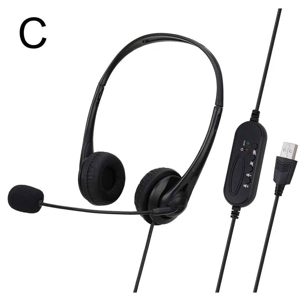 Auriculares de ordenador USB de 3,5mm con micrófono con cancelación de ruido, red de chat, enseñanza, videoconferencia, auriculares estéreo con cable