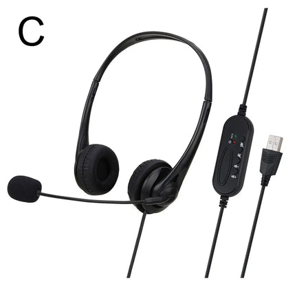 Auriculares de ordenador USB de 3,5mm con micrófono con cancelación de ruido, red de chat, enseñanza, videoconferencia, auriculares estéreo con cable