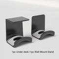 Soporte para auriculares, colgador de montaje en pared debajo del escritorio, soporte para estante de auriculares sin perforar, soporte de exhibición para auriculares