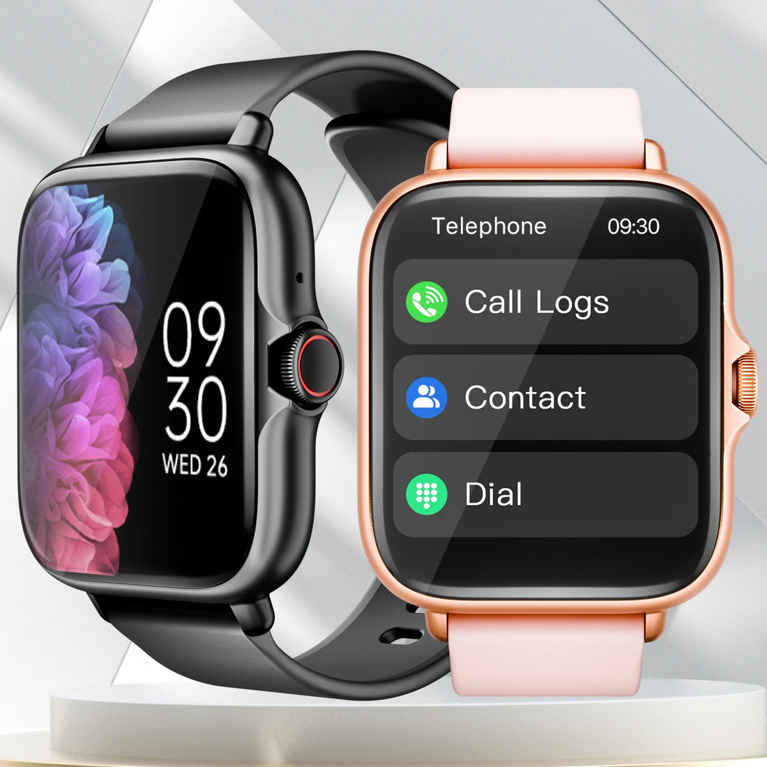 Reloj inteligente resistente al agua de 1,83 pulgadas con mensaje, respuesta a llamadas, monitoreo del sueño, podómetro deportivo, alertas de información para iPhone y Android