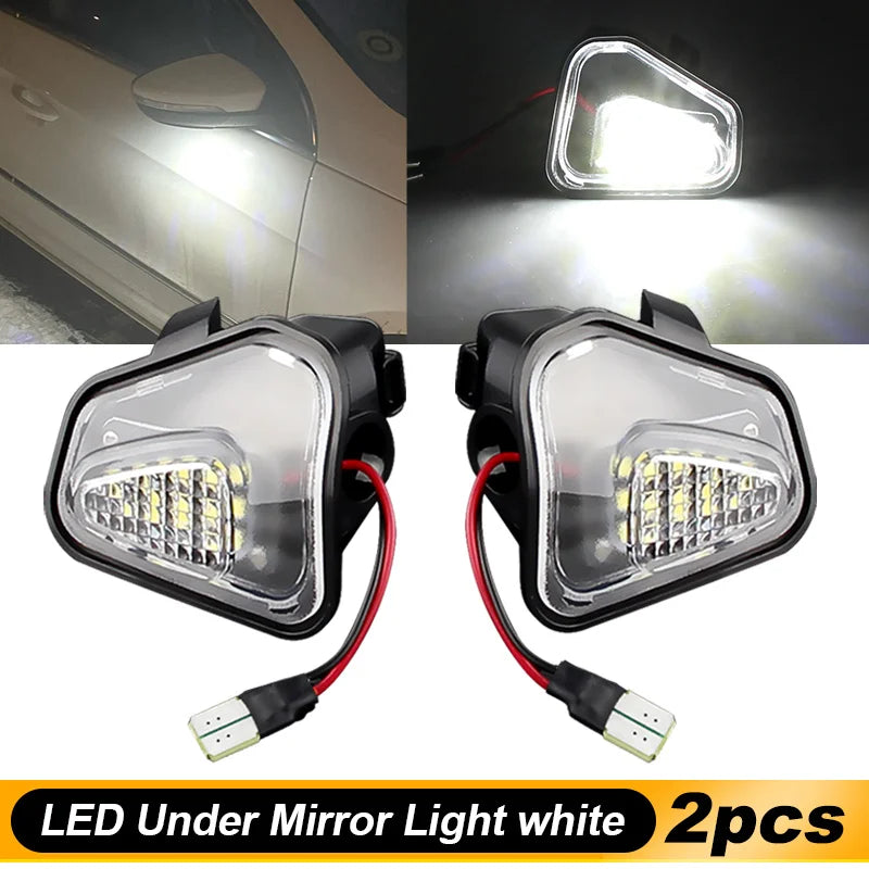 2 uds luz LED para cucharadas debajo de la luz del espejo lateral para VW Scirocco Passat CC 2009 2010 2011 2012 2013 2014 2015 2016 2017 2018 2019