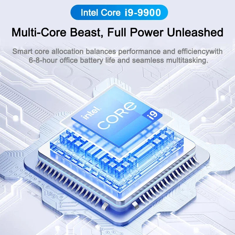 LENO HOT Ultra Slim Portátil de 15.6 Pulgadas con Windows 11, Intel Core i9 9900, 32GB, 1TB/2TB, 1920*1080 HD, para Juegos y Oficina