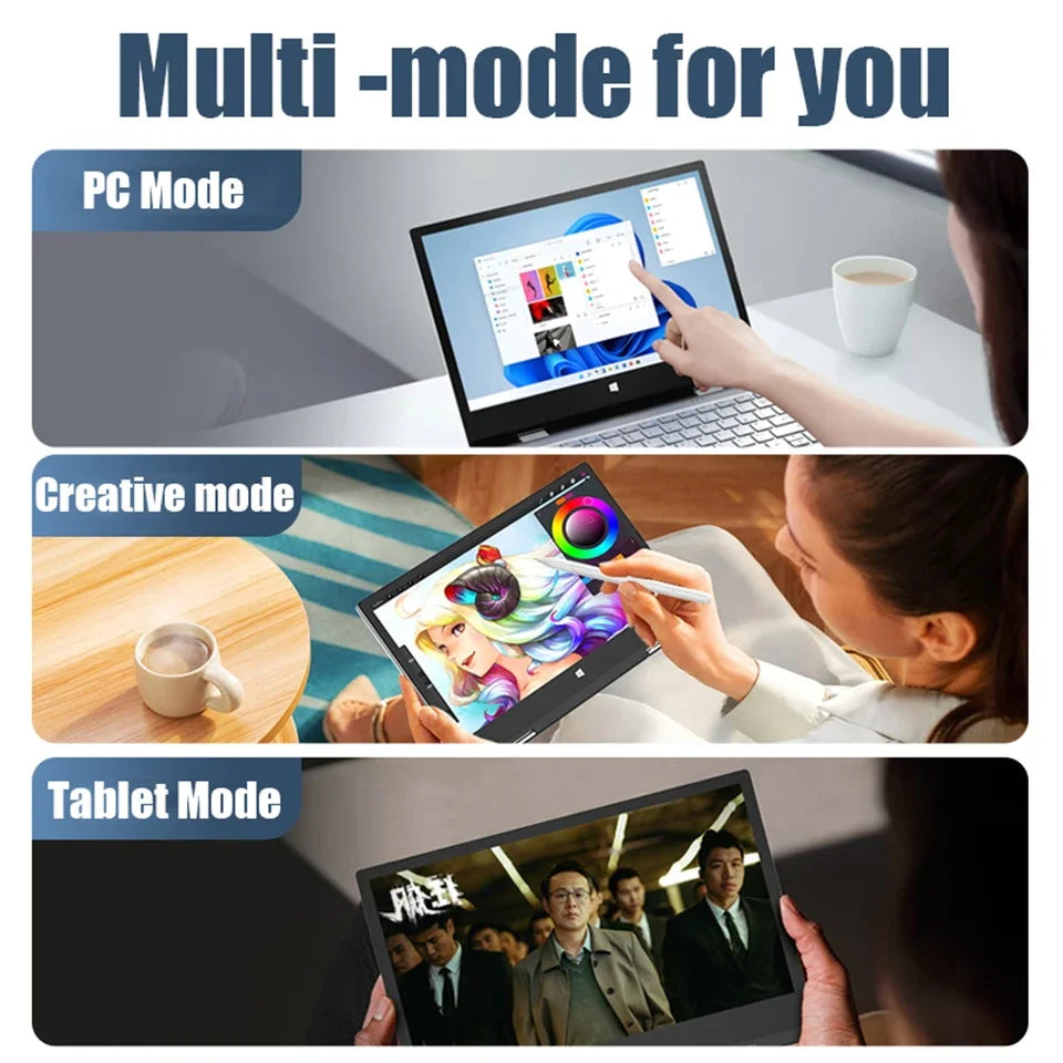 Miniordenador portátil 2 en 1 con pantalla táctil de 11.6 pulgadas, Intel N4020, 8GB, 512GB, Windows 11 Pro, Office, tableta para aprendizaje, portátil.