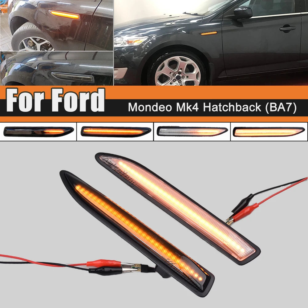 Luz intermitente LED secuencial dinámica intermitente lateral para Ford Mondeo Mk4 Hatchback Saloon Estate (BA7) 2007-2015