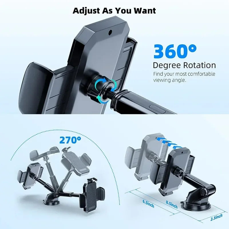 Universal Car Phone Holder: Secure Dashboard Mount for iPhone, Samsung, and More - Perfect for Hands-Free Navigation
