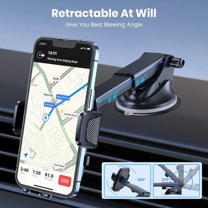 TOPK Soporte para teléfono de automóvil para iPhone [Succión potente] Soporte para teléfono para salpicadero de automóvil Accesorios para automóvil para teléfono inteligente