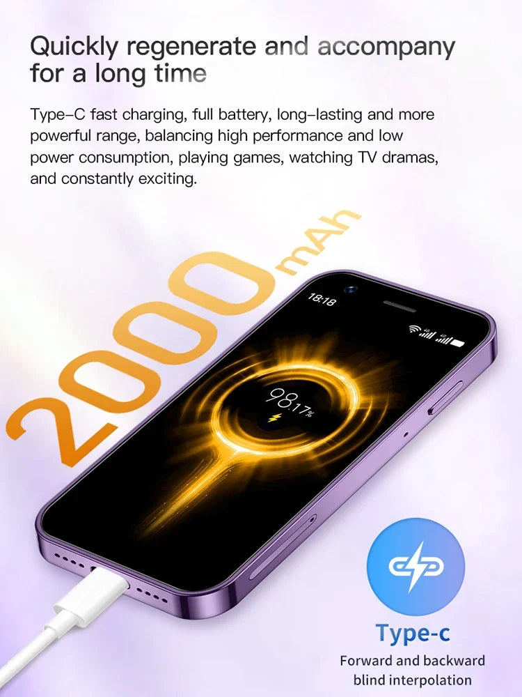SOYES XS16-Mini teléfono inteligente, Smartphone con 3GB de RAM, 64 ROM, 4G, LTE, Android 10,0, cuatro núcleos, 2000mAh, tipo C, Dual SIM, modo de espera, 3,0