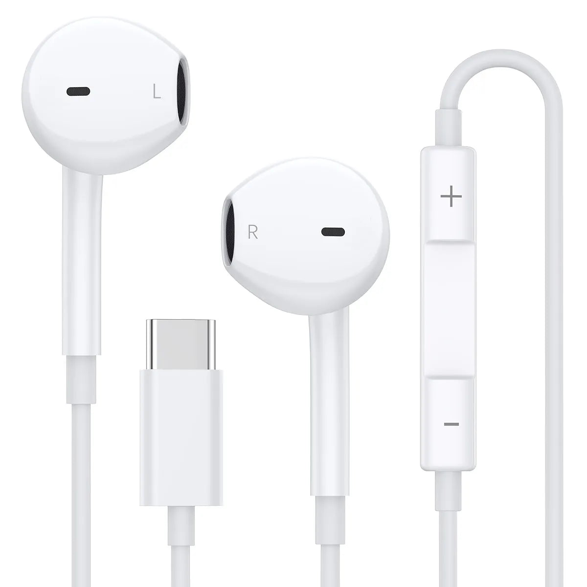 Audífonos USB C para iPhone 17 16 15, Auriculares con Cable Tipo C, Micrófono Integrado y Control de Volumen, Sonido Estéreo HiFi
