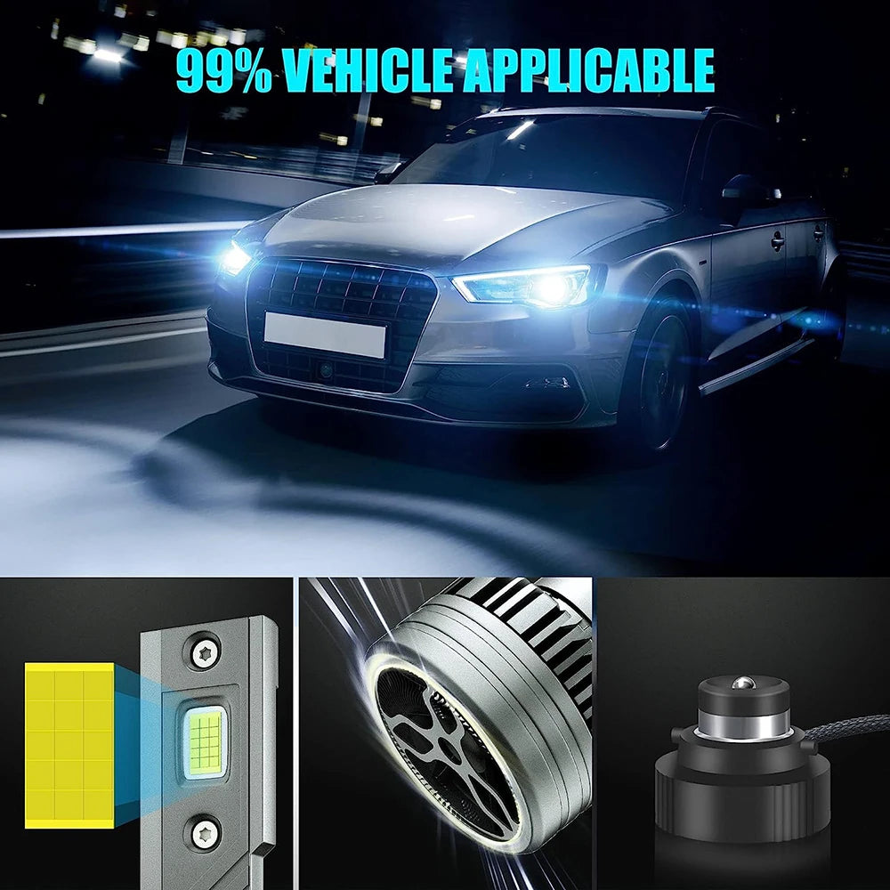 Serie D D1S faros LED para coche bombillas HID D2S D3S D4S D5S 35W luces Turbo 30000LM 6000K lámpara automática CANbus sin errores Plug & Play