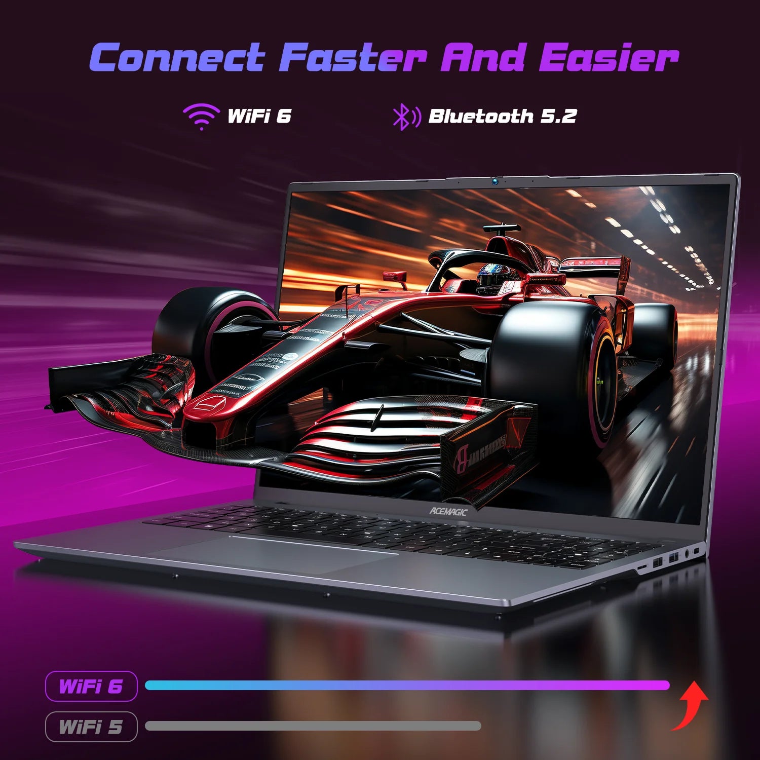 ACEMAGIC Laptop portátil para juegos FHD de 16 pulgadas AMD Ryzen 7 6800H 16GB RAM 512GB SSD Windows 11 Pro Notebook retroiluminado KB Wifi6 BT5.2
