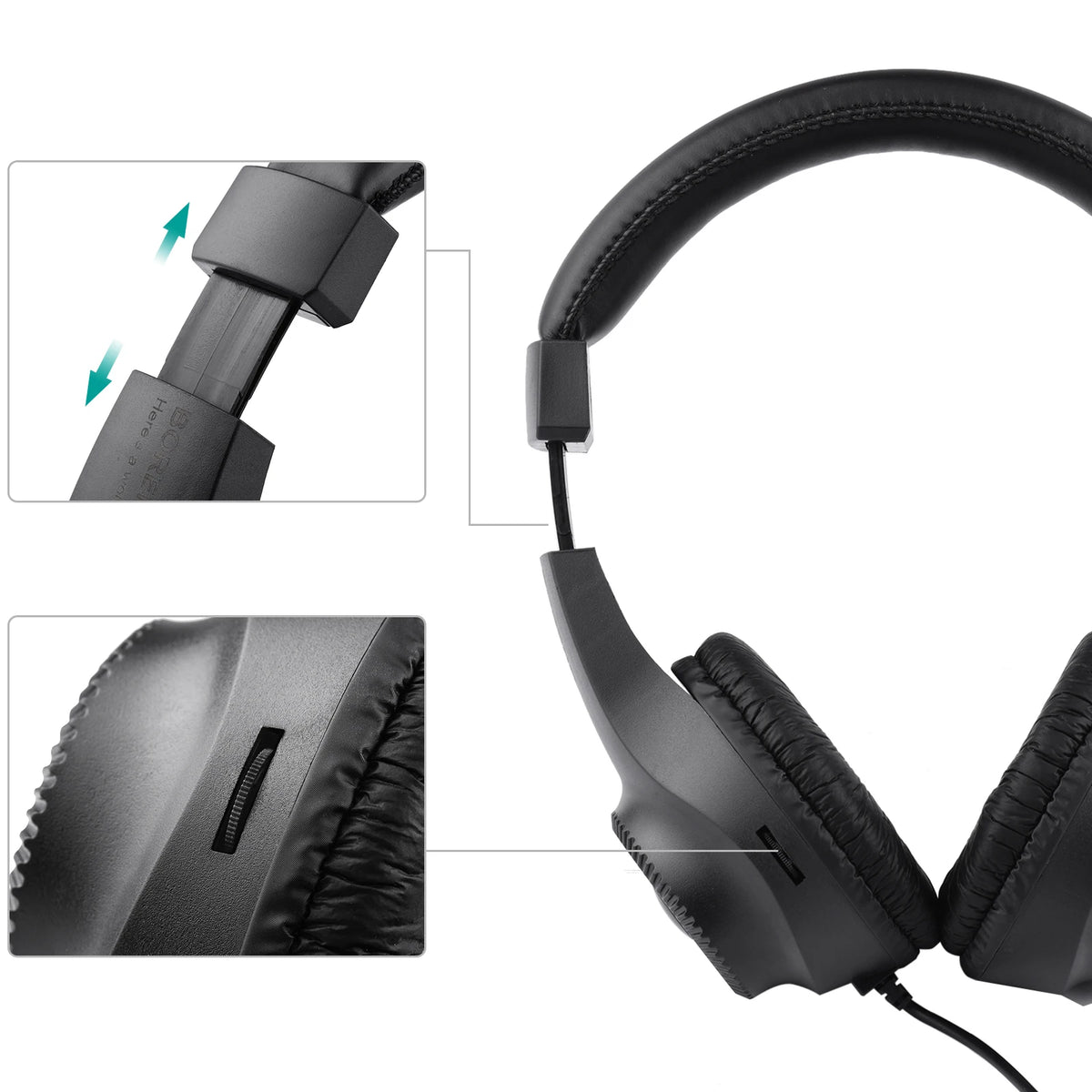 Auriculares con Monitor estéreo y cable, cascos sobre la oreja con controlador de 50mm, enchufe de 6,5mm para amplificador de guitarra, mezclador de Audio de Piano eléctrico
