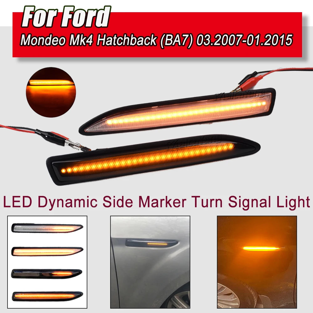 Luz intermitente LED secuencial dinámica intermitente lateral para Ford Mondeo Mk4 Hatchback Saloon Estate (BA7) 2007-2015