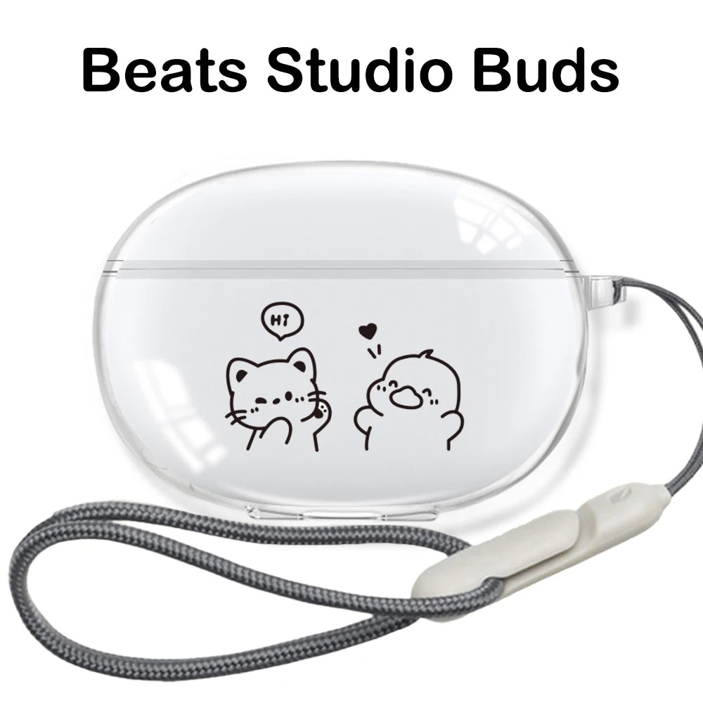 Funda transparente para Beats Studio Buds Plus Funda Fit Pro Solo Buds Pro2 Funda para auriculares inalámbricos a prueba de golpes