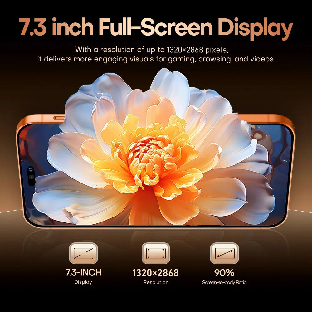 Nuevo Teléfono Inteligente 5G con IA para 17 Pro Max 7.3HD 22G+2TB, Teléfonos Móviles Android con Doble SIM, 7800mAh, Desbloqueado, Versión Global