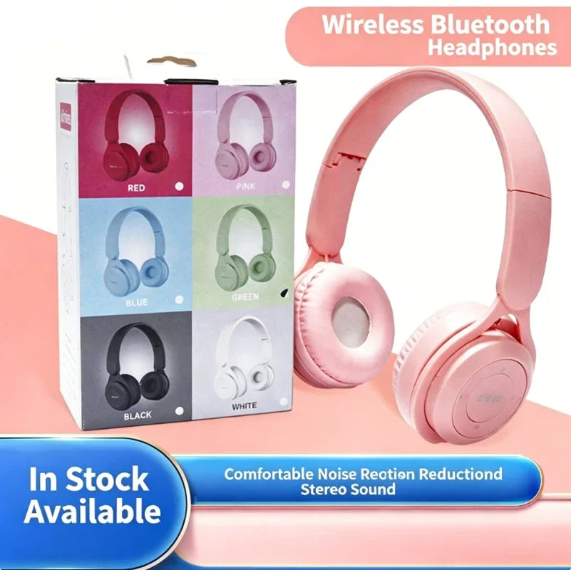 Auriculares Bluetooth de Alta Fidelidad, Inalámbricos, Sobre la Oreja, con Micrófono, Reducción de Ruido, Cómodos para Viajes y Uso en el Hogar