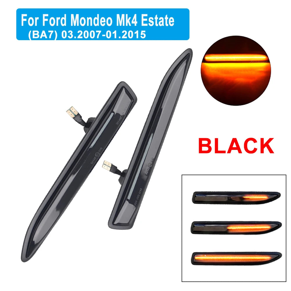 Luz intermitente LED secuencial dinámica intermitente lateral para Ford Mondeo Mk4 Hatchback Saloon Estate (BA7) 2007-2015