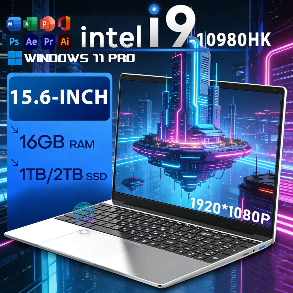 Portátiles de 15.6 pulgadas con Windows 11, Intel Core i9-10980HK, 16 GB de RAM, 1 TB SSD, portátil para juegos, teclado retroiluminado, PC con lector de huellas dactilares, computadora.