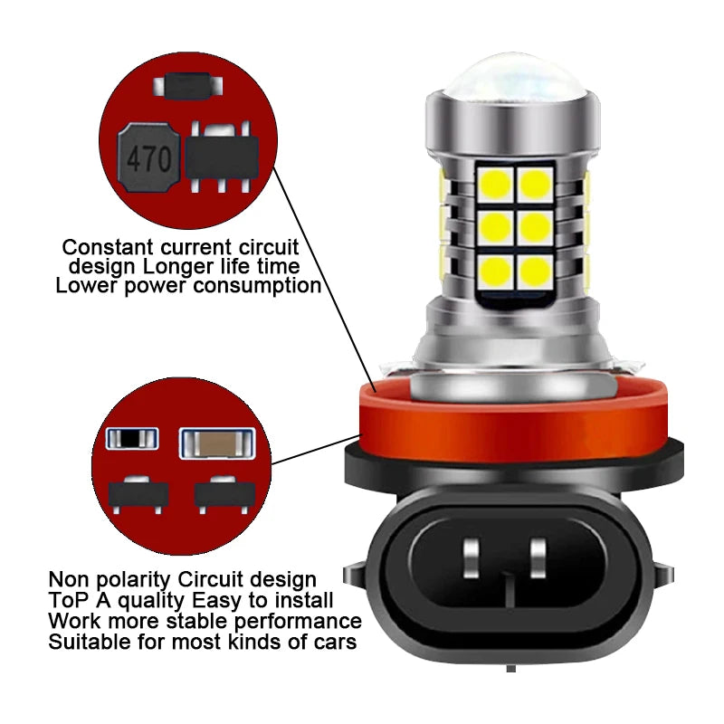 2 uds lámpara LED accesorios de luz antiniebla delantera de coche para HONDA Pilot 2006 2007 2008 2009 2010 2011 2012 2013 2014 2015 2016 2017-2019
