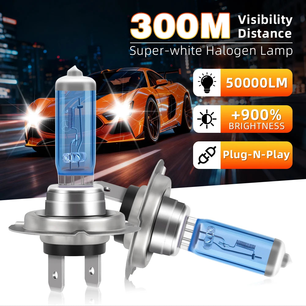 2/4 Uds H7 bombillas halógenas Canbus superbrillantes 12V 100W blanco 6000K faros automáticos para coche motocicleta luces halógenas Plug And Play