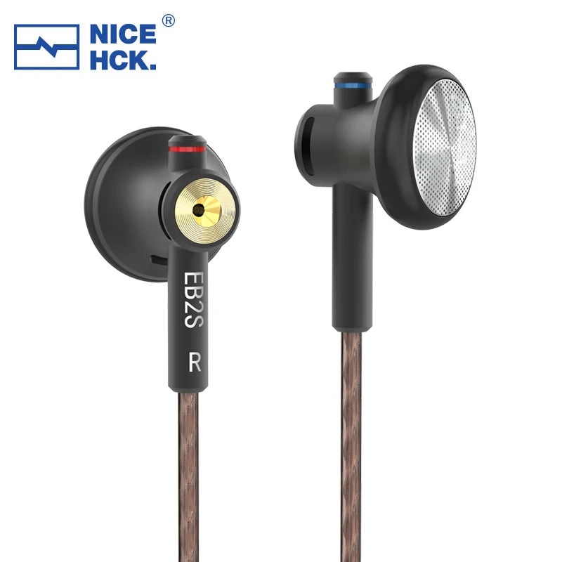 NICEHCK EB2S auricular HIFI de Metal 3,5mm 15,4mm LCP música dinámica auricular de agudos Vocal auriculares con cable MX500 MX985 PK1 PK2 A8 YD30