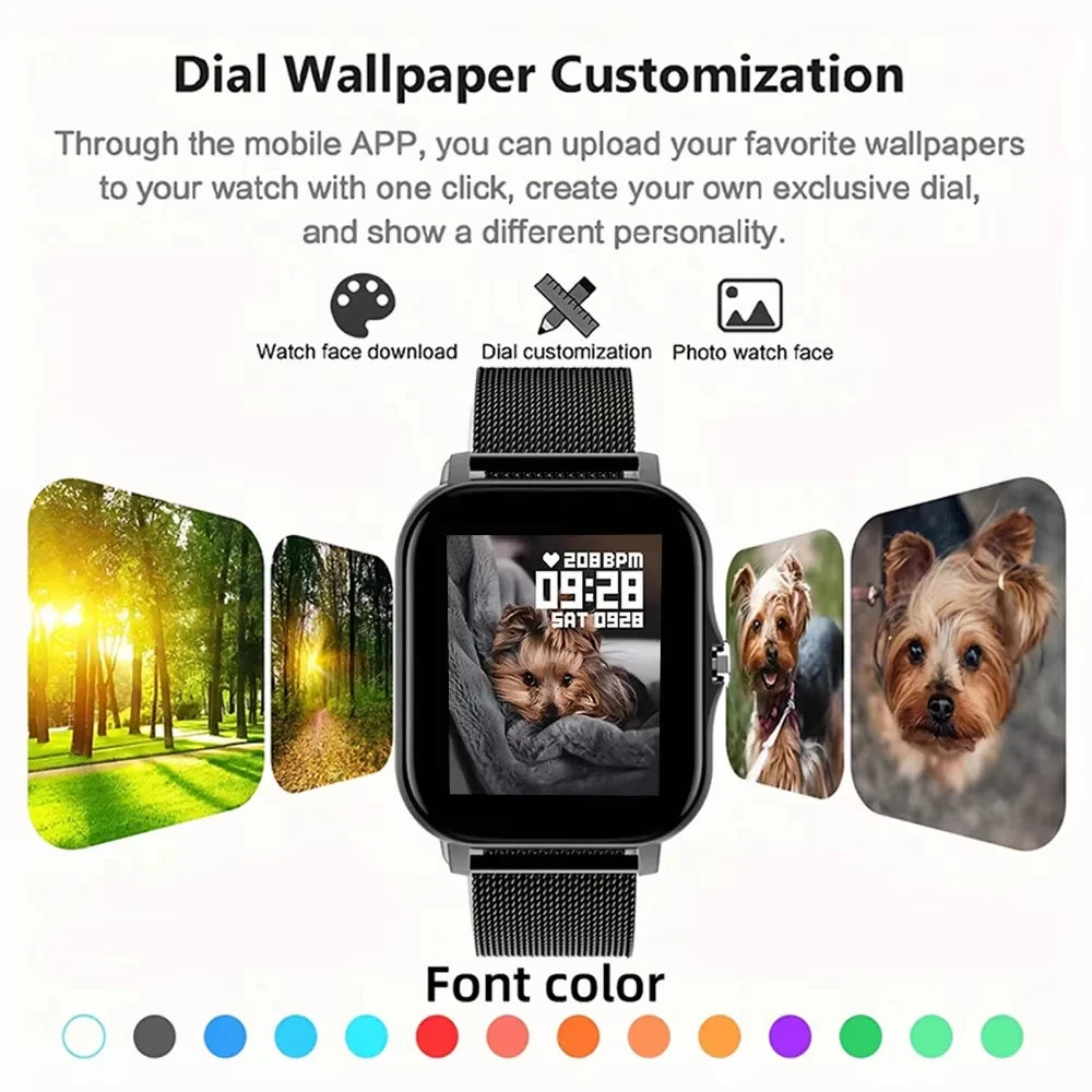 LAXASFIT 2025 nuevo reloj inteligente para hombres y mujeres regalo pantalla completamente táctil reloj deportivo Fitness Bluetooth llamada reloj inteligente Digital