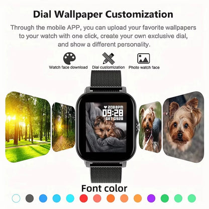 LAXASFIT 2025 nuevo reloj inteligente para hombres y mujeres regalo pantalla completamente táctil reloj deportivo Fitness Bluetooth llamada reloj inteligente Digital