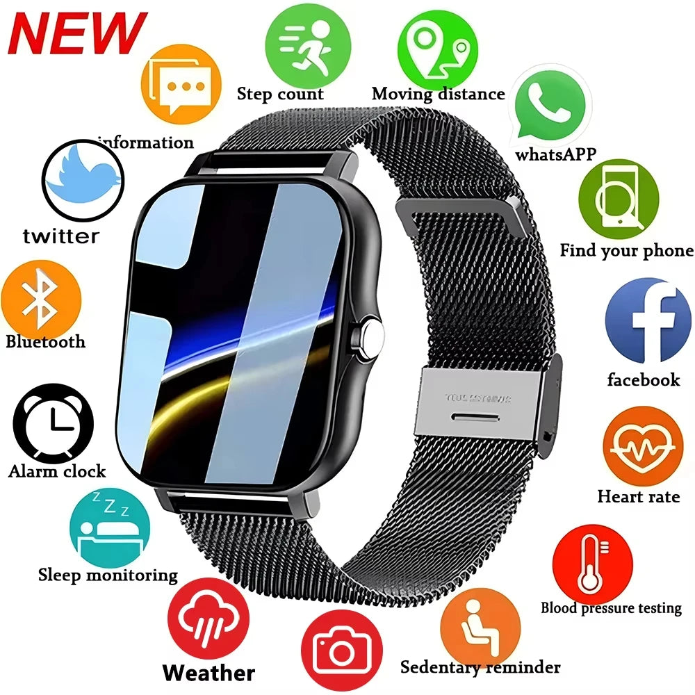 LAXASFIT 2025 nuevo reloj inteligente para hombres y mujeres regalo pantalla completamente táctil reloj deportivo Fitness Bluetooth llamada reloj inteligente Digital