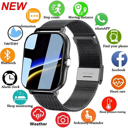 LAXASFIT 2025 nuevo reloj inteligente para hombres y mujeres regalo pantalla completamente táctil reloj deportivo Fitness Bluetooth llamada reloj inteligente Digital