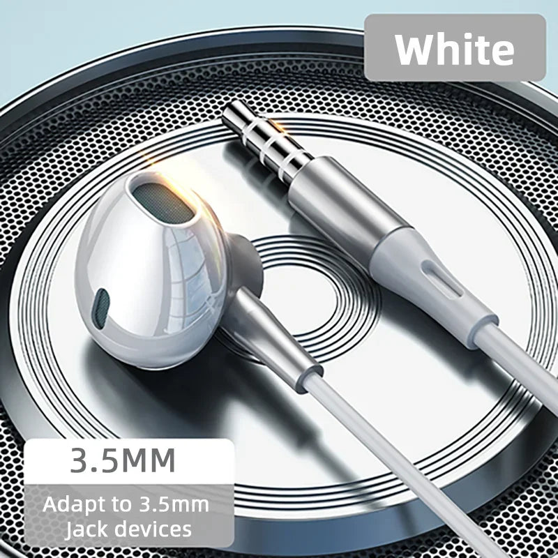 Auriculares USB tipo C HiFi bajo estéreo Control de volumen micrófono 3,5mm auriculares con cable para Galaxy S24 S23 S22 S21 Ultra iPhone 15 Pro Max