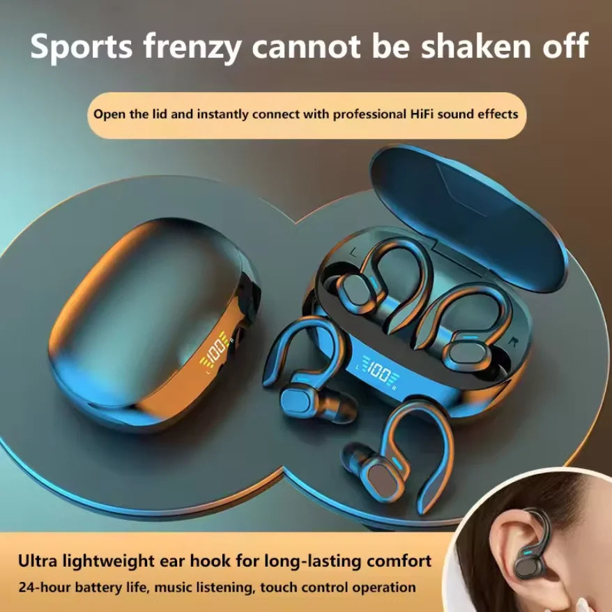 Auriculares deportivos inalámbricos SP16 Series BT con gancho para la oreja, auriculares internos para correr, para fitness y estilo de vida activo.