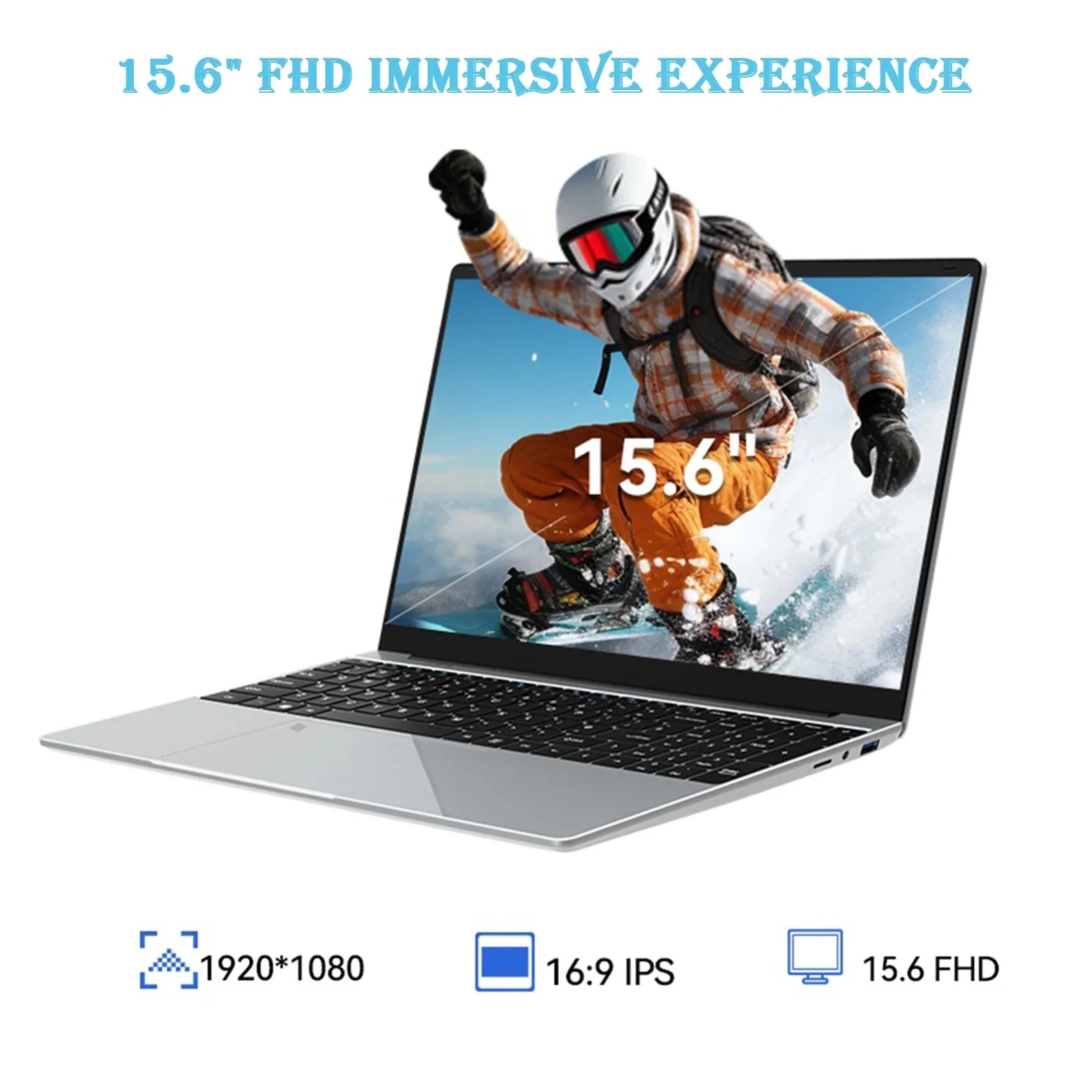 LENO nuevo 15,6 "portátil Intel 6500Y 32GB RAM 2TB SSD 5000mAh Oficina Windows11 Notebook PC Gamer con huella digital retroiluminada
