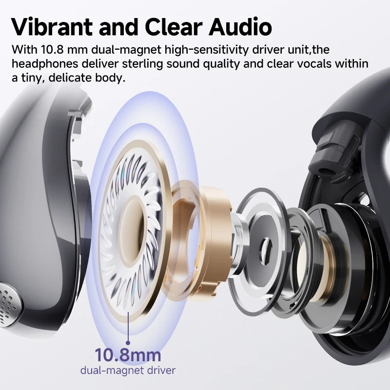 QCY Crossky C30 auriculares con Clip para la oreja Bluetooth 5,4 TWS auriculares deportivos inalámbricos Clip para la oreja abierto 25H batería IPX4 auriculares impermeables