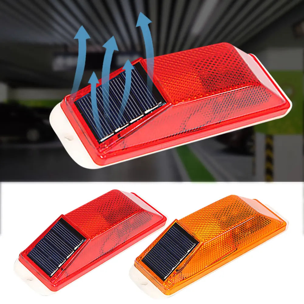 Luz solar de advertencia para coche, valla de barandilla roja y amarilla, luz estroboscópica nocturna reflectante, luz de contorno solar