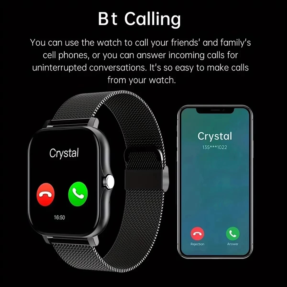 LAXASFIT 2025 nuevo reloj inteligente para hombres y mujeres regalo pantalla completamente táctil reloj deportivo Fitness Bluetooth llamada reloj inteligente Digital
