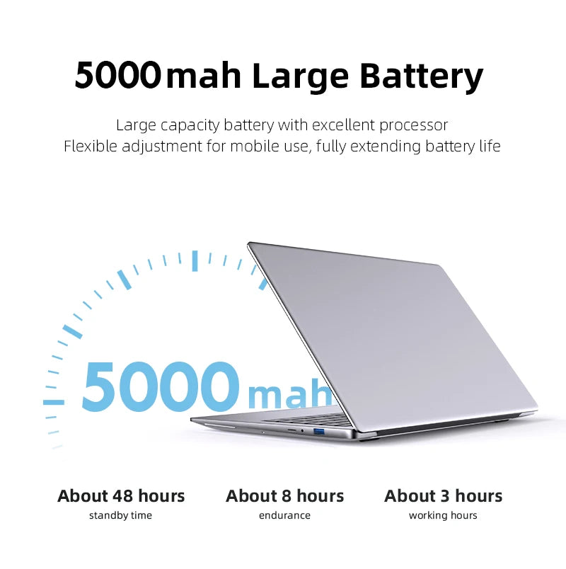 Computadora Portátil Xiaman con Pantalla HD de 14.1 Pulgadas, Windows 11 Pro, Intel Atom A3950, Ligera, para Oficina y Estudio