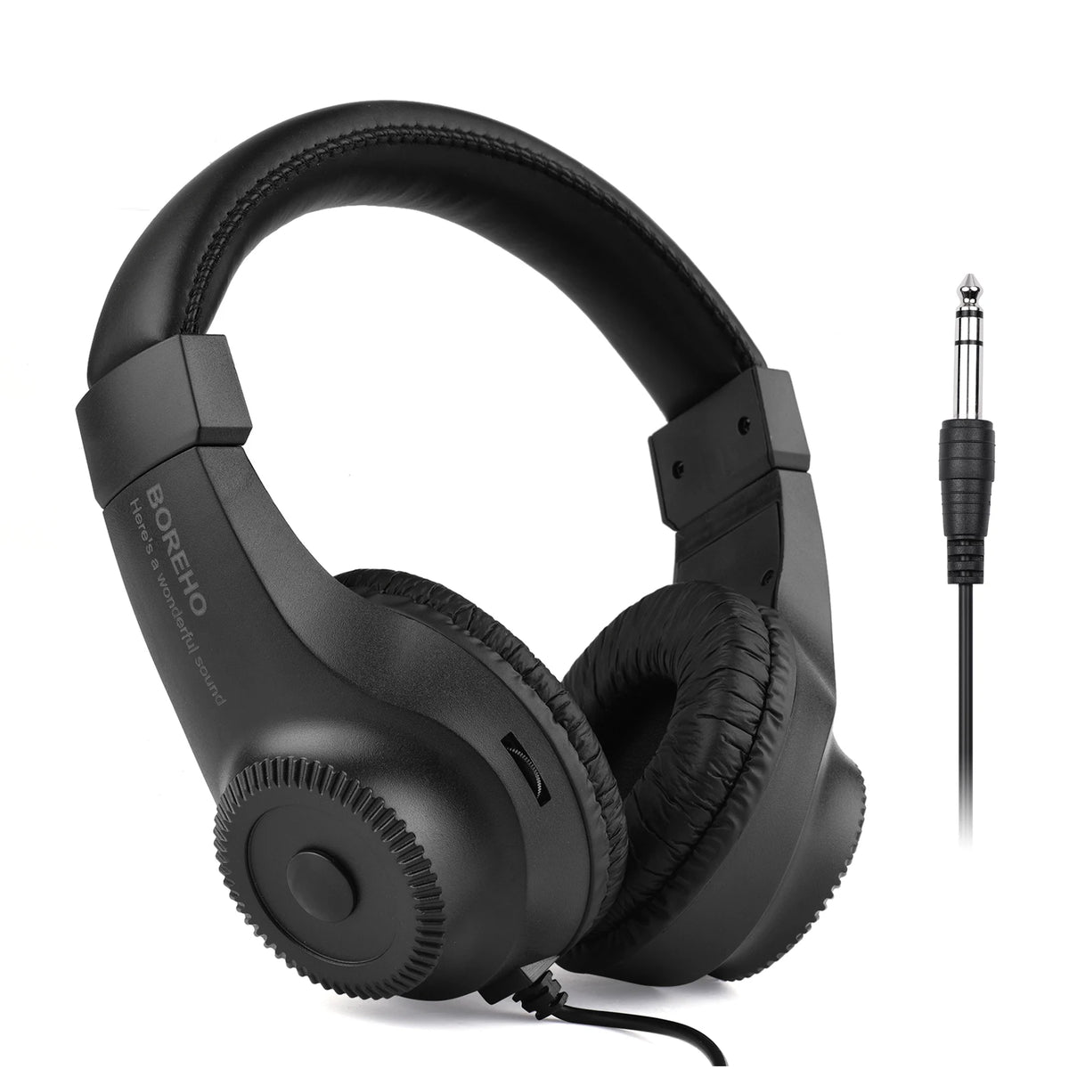 Auriculares con Monitor estéreo y cable, cascos sobre la oreja con controlador de 50mm, enchufe de 6,5mm para amplificador de guitarra, mezclador de Audio de Piano eléctrico