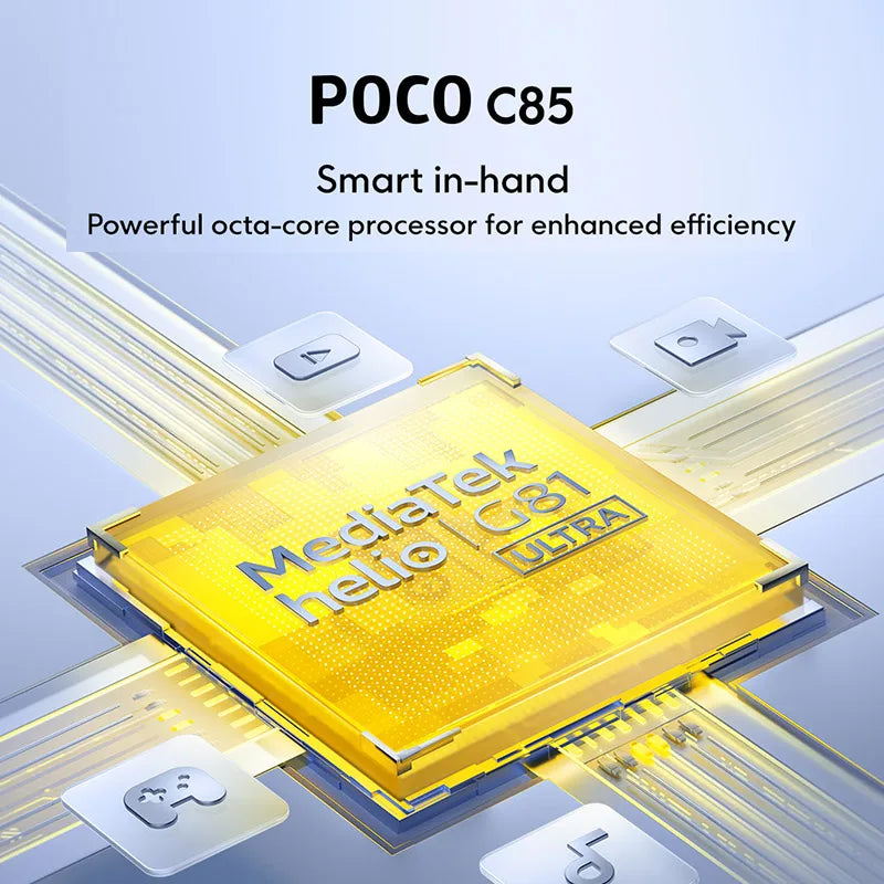 POCO C85 versión Global Smartphone 6,9 "pantalla Dot Drop batería de 6000mAh cámara de 50MP 33W Helio G81-Ultra NFC