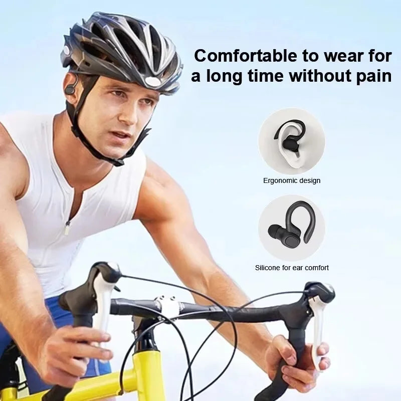 Auriculares inalámbricos deportivos 5,3 con micrófono con cancelación de ruido 75H estéreo HiFi sobre la oreja pantalla LED USB-C IPX6