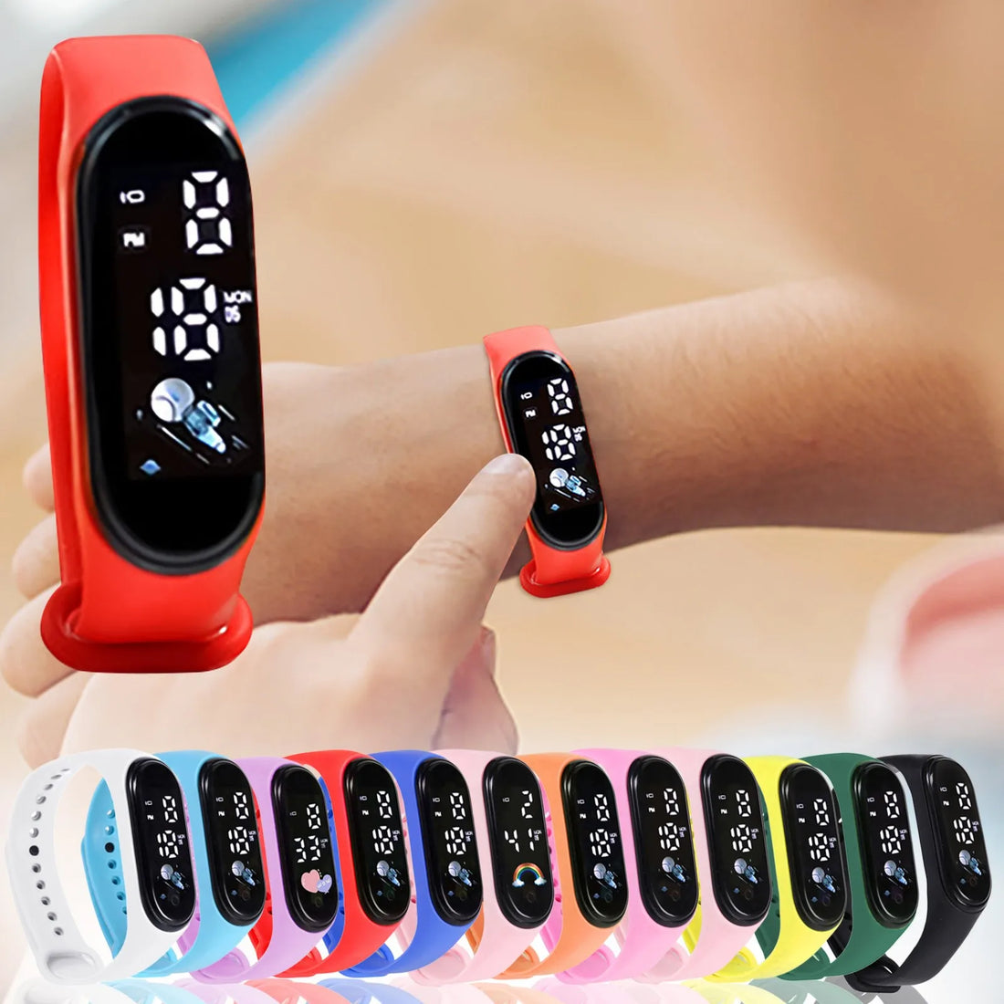 Reloj inteligente Kawaii para niños, relojes digitales para niños, relojes deportivos impermeables para niños, relojes para niños y niñas, reloj de silicona