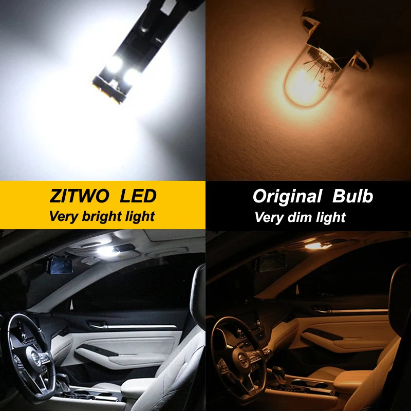 ZITWO 10 Uds sin Error Canbus para Peugeot 407 SW Coupe 2004 2005 2006 2007 2008 2009 2010 Kit de luces LED para maletero de lectura de mapas interiores