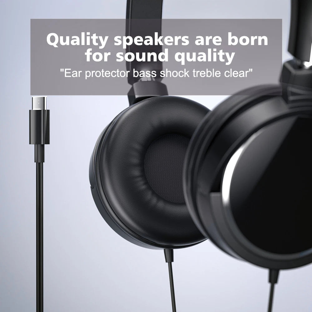 Auriculares con cable con enchufe de 3,5mm/tipo C, auriculares plegables, auriculares estéreo de graves a la moda para música, para PC, MP3, teléfonos inteligentes y tabletas